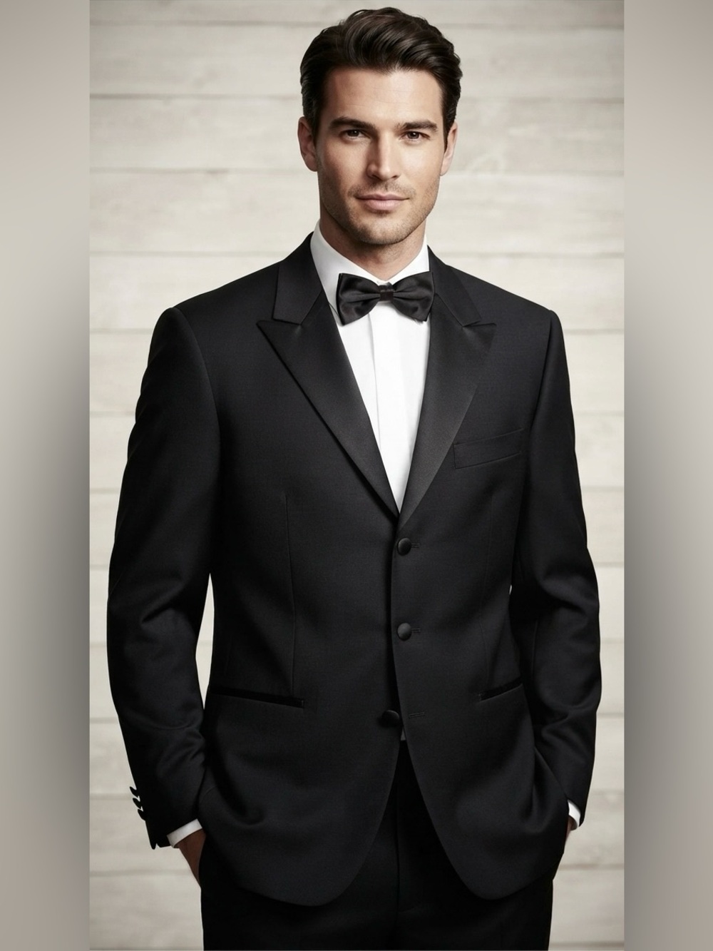 Hugo Boss Men's 42R Black Virgin Wool Miles Davis Tuxedo Satin Blazer Jacket